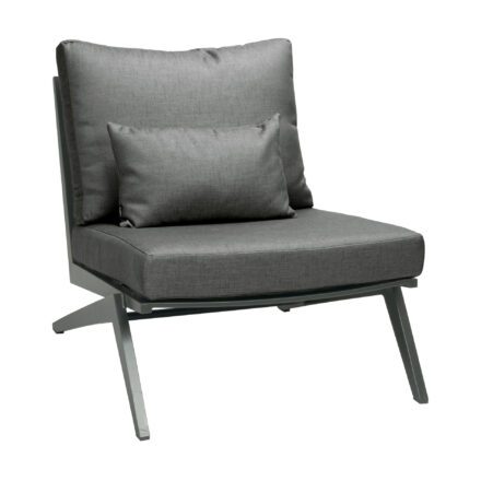 Loungesessel "Jackie" von Stern, Gestell Aluminium anthrazit, Kissen 100% Polyacryl seidengrau