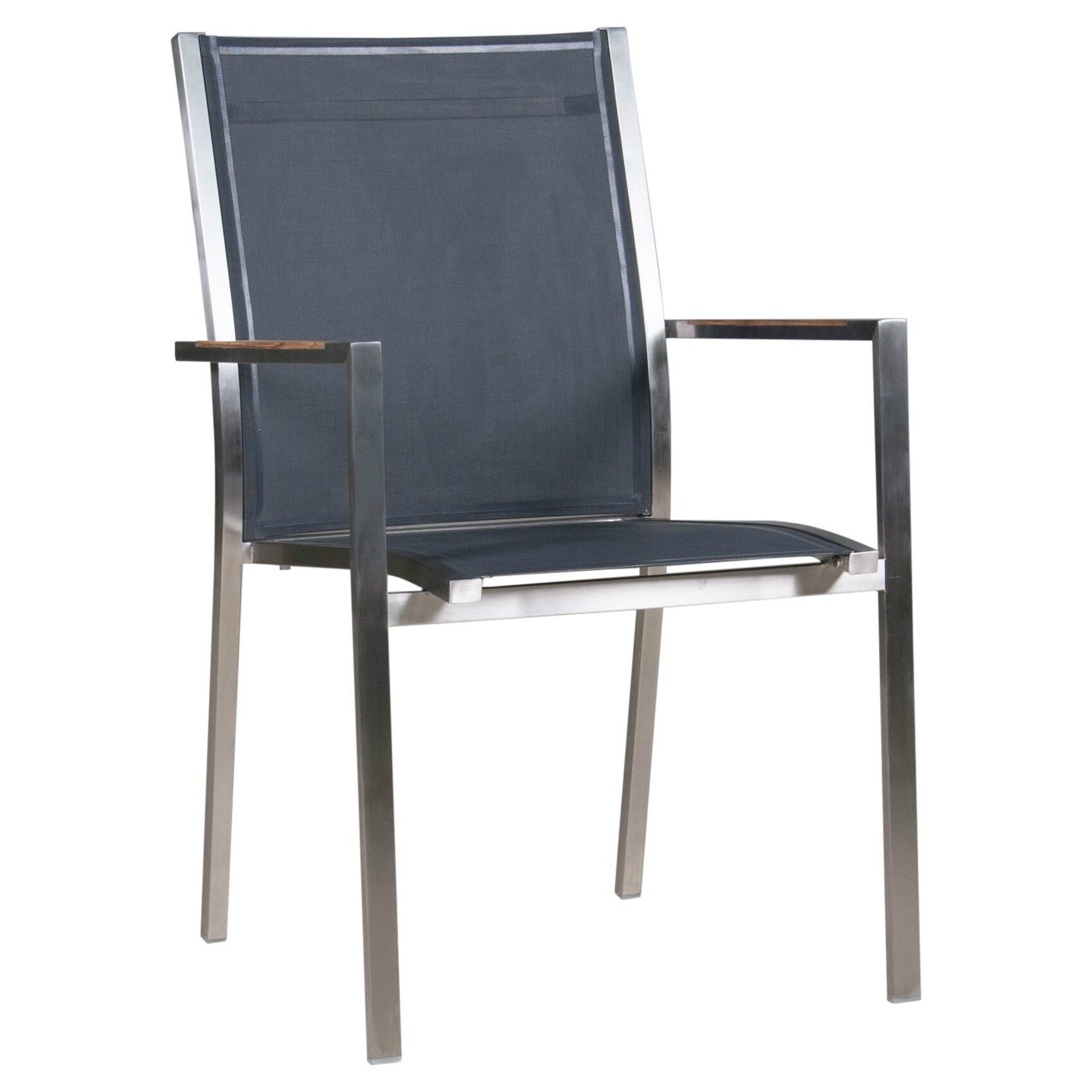 Zebra Gartenmöbel-Set mit Stuhl "One" und Tisch "Mikado", Edelstahl/HPL