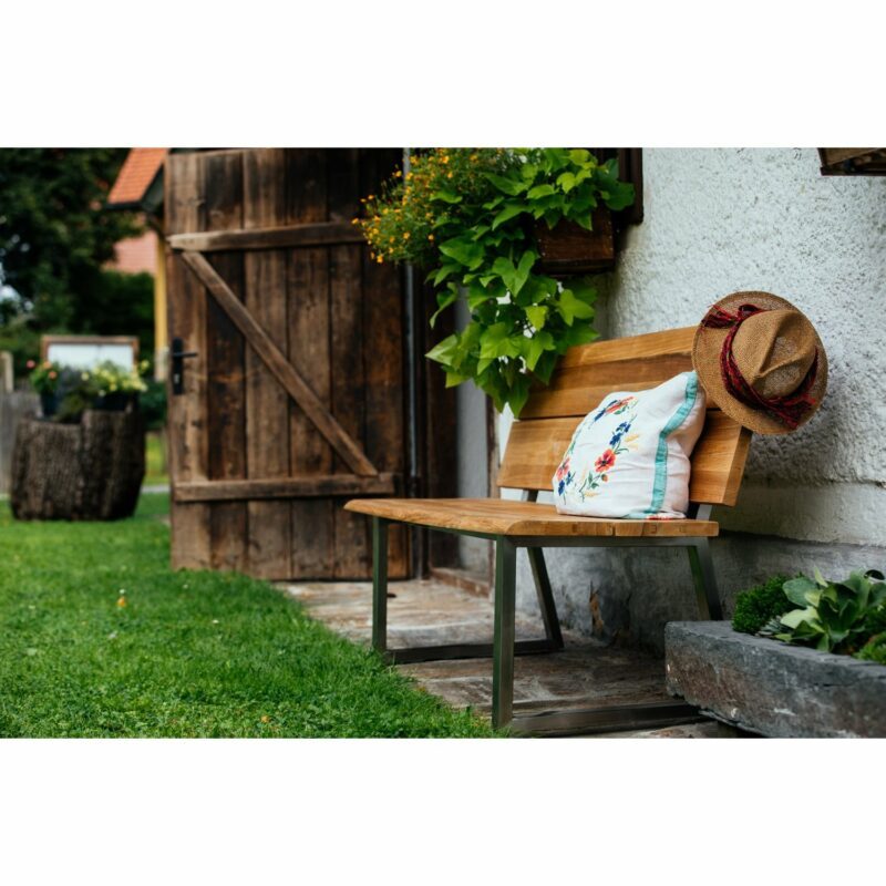 Diamond Garden "Pisa" Gartenbank aus Edelstahl mit reyceltem Teakholz