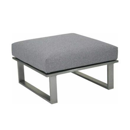 Zebra "Belvedere" Loungehocker, Gestell Edelstahl, Sitzkissen Olefin grey