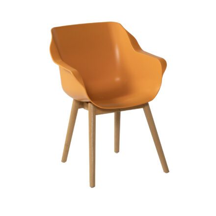 Hartman "Sophie Teak" Armchair, Gestell Teakholz, Sitzfläche Kunststoff Indian Orange