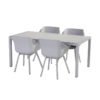 Hartman "Sophie Element" Armchair, Gestell Aluminium misty grey, Sitzschale Kunststoff misty grey mit "Sophie Element" Gartentisch, Gestell Aluminium misty grey, HPL-Platte