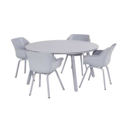 Hartman "Sophie Element" Armchair, Gestell Aluminium misty grey, Sitzschale Kunststoff misty grey