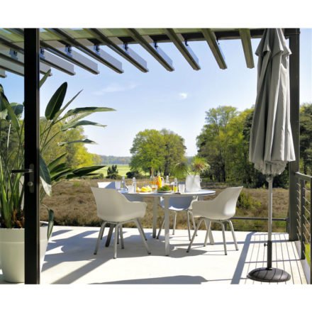 Hartman "Sophie Element" Armchair, Gestell Aluminium misty grey, Sitzschale Kunststoff misty grey mit "Sophie Element" Gartentisch