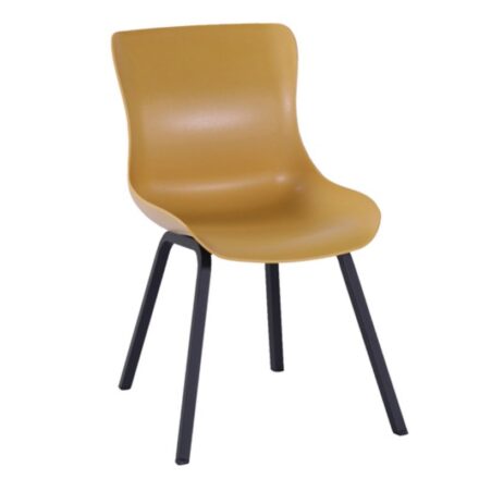 Hartman "Sophie Element" Dining Chair, Gestell Aluminium carbon black, Sitzschale curry yellow