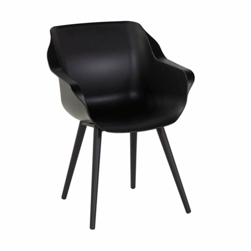 Hartman Studio Armchair "Sophie", Gestell Aluminium carbon black, Sitzfläche Kunststoff carbon black