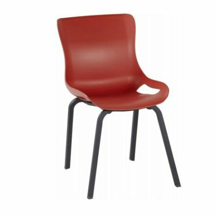 Hartman "Sophie Pro" Dining Chair, Gestell Aluminium carbon black, Sitzschale vulcano red