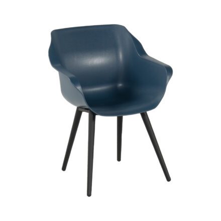 Hartman "Sophie Studio" Armchair, Gestell carbon black, Sitzfläche Kunststoff steel blue