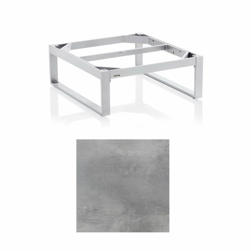 Kettler "Ego" Loungetisch 95x95 cm, Tischplatte HPL silber-grau