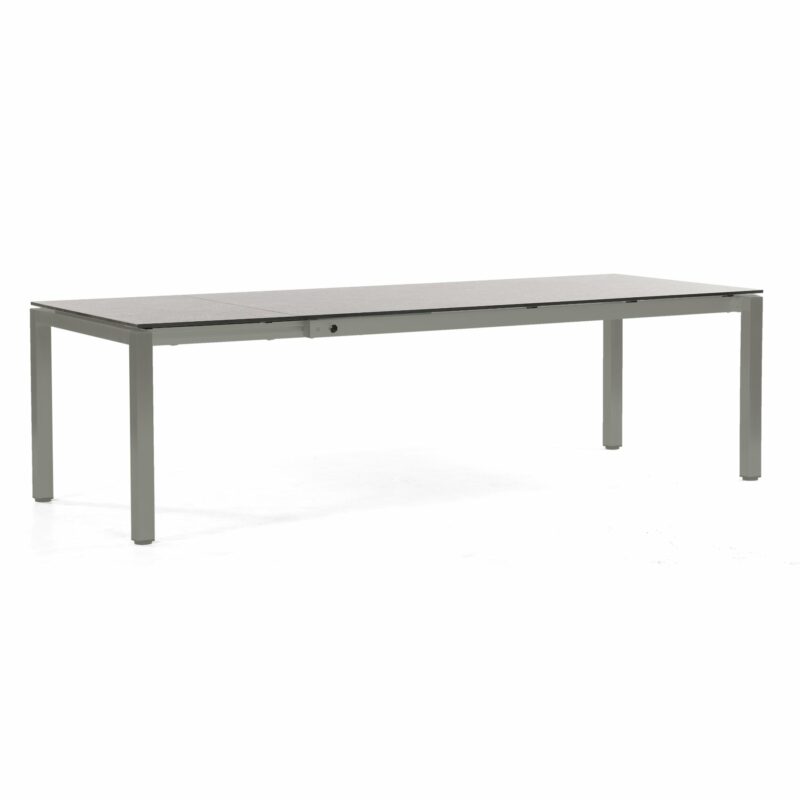 SonnenPartner Ausziehtisch "Base" 200/260x100 cm, Gestell Aluminium anthrazit, Platte HPL Beton hell
