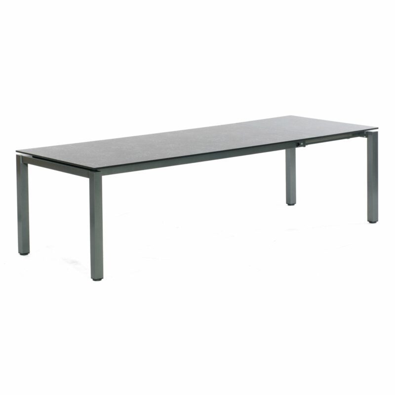 SonnenPartner Ausziehtisch "Base" 200/260x100 cm ausgezogen, Gestell Aluminium anthrazit, Platte HPL Vintageoptik