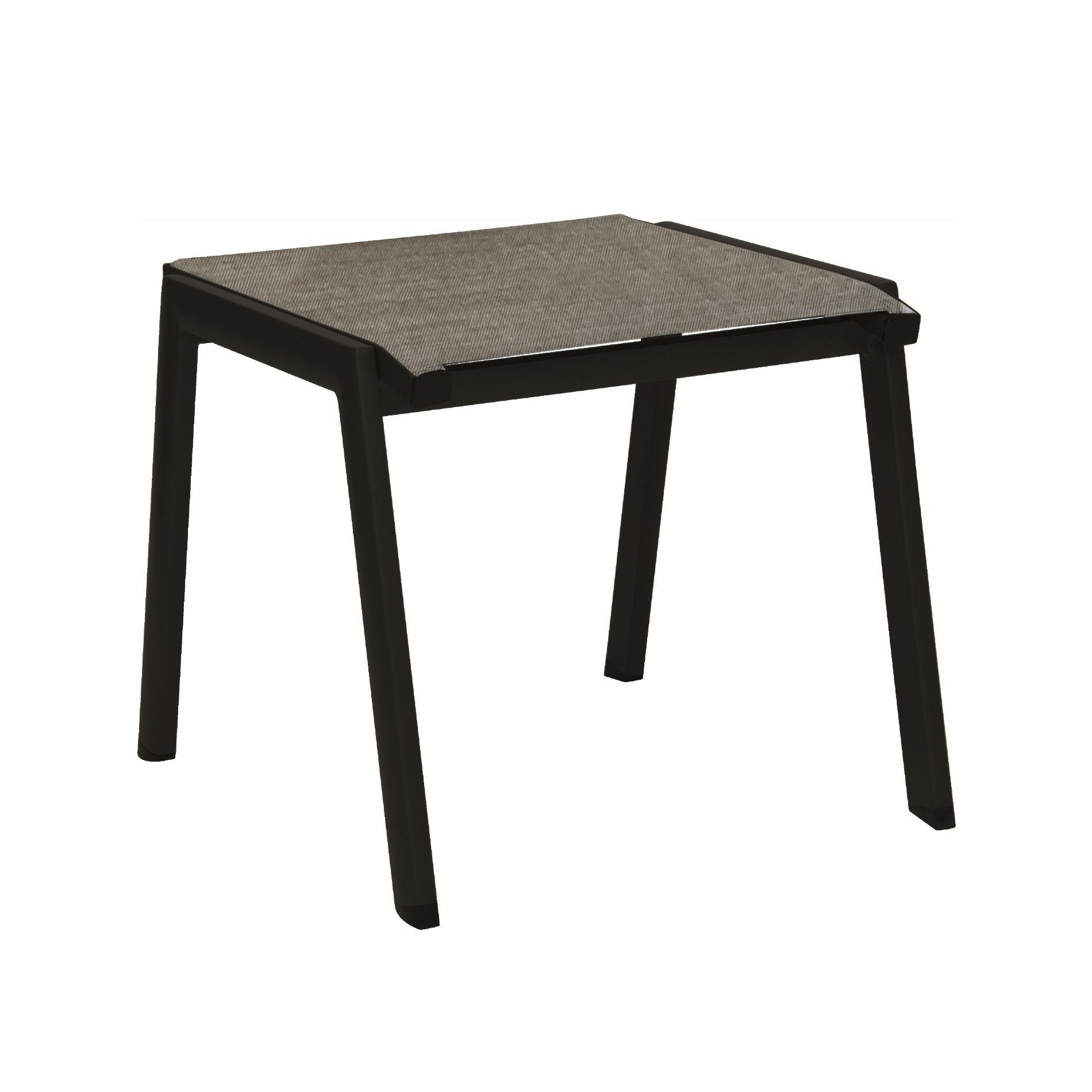 Stern "Allround" Gartenhocker, Gestell Aluminium schwarz matt, Sitzfläche Textilgewebe Leinen grau