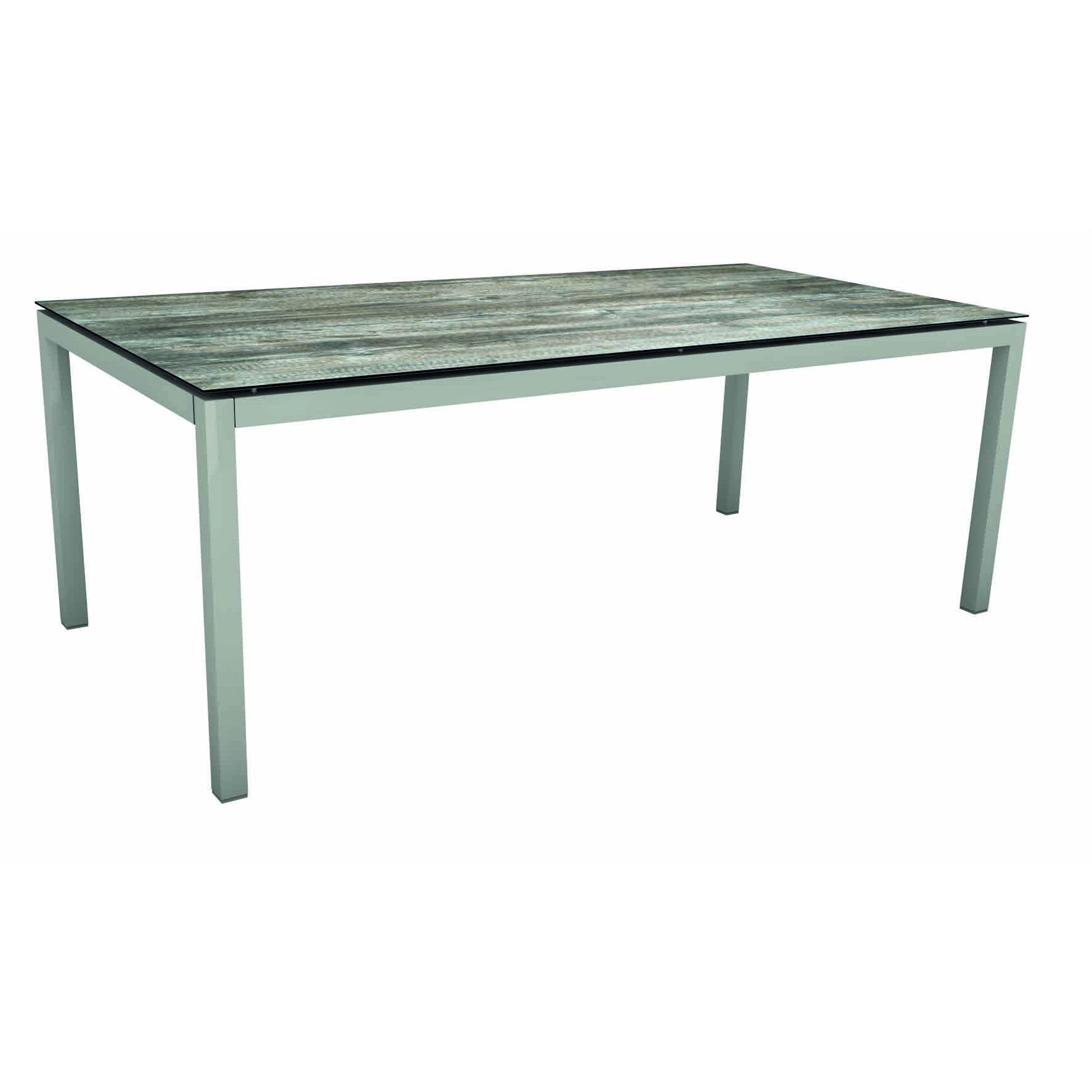 Stern Gartentisch, Gestell Aluminium graphit, Tischplatte HPL Tundra grau