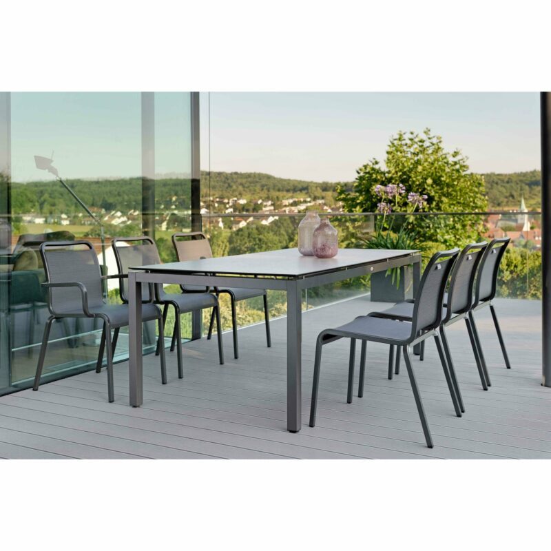 Stern Gartenmöbel-Set mit Stuhl "Oskar" und Tisch Aluminium/HPL