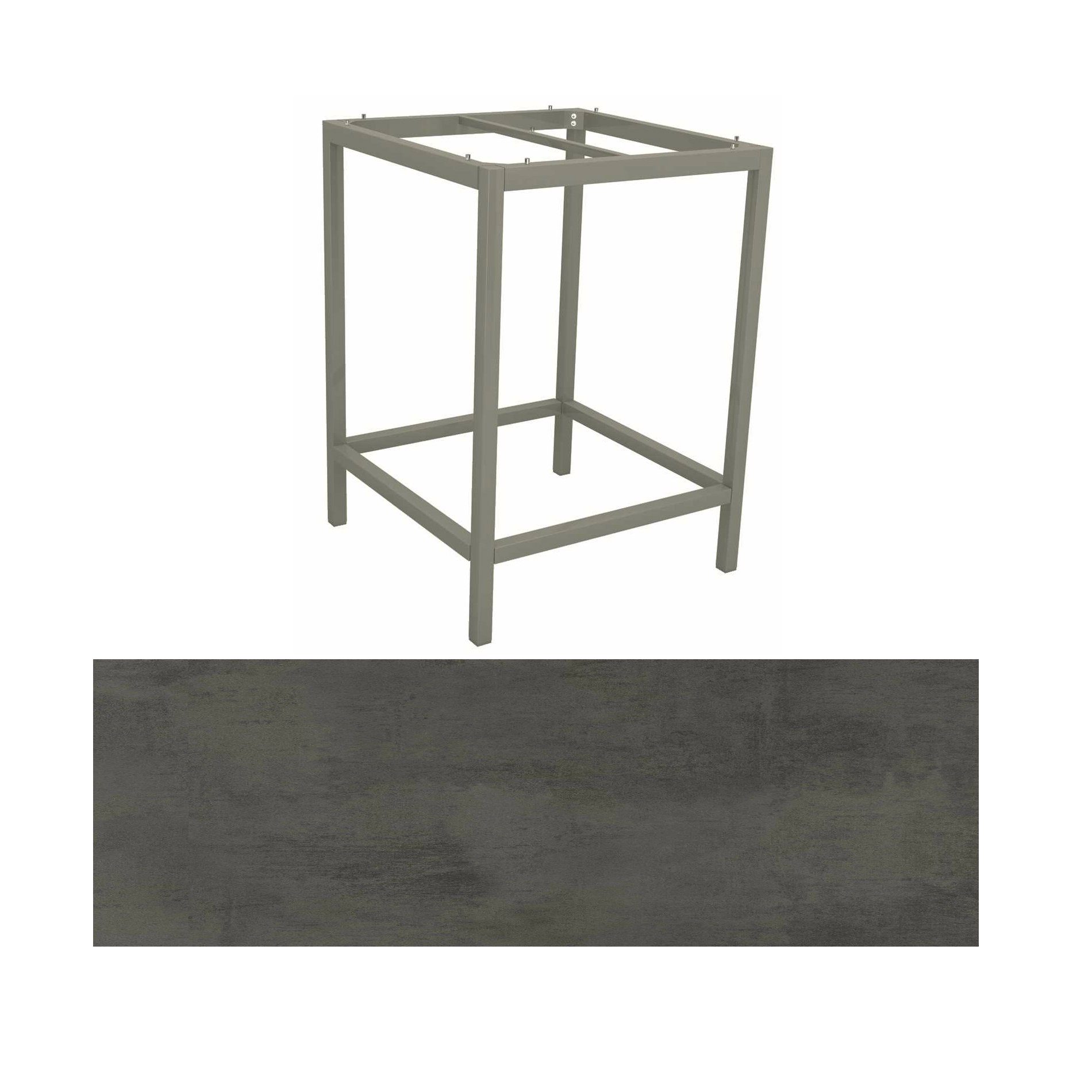 Stern Bartisch, Gestell Aluminium graphit, Tischplatte HPL Smoky