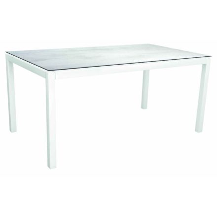 Stern Gartentisch, Gestell Aluminium weiß, Tischplatte HPL Zement hell