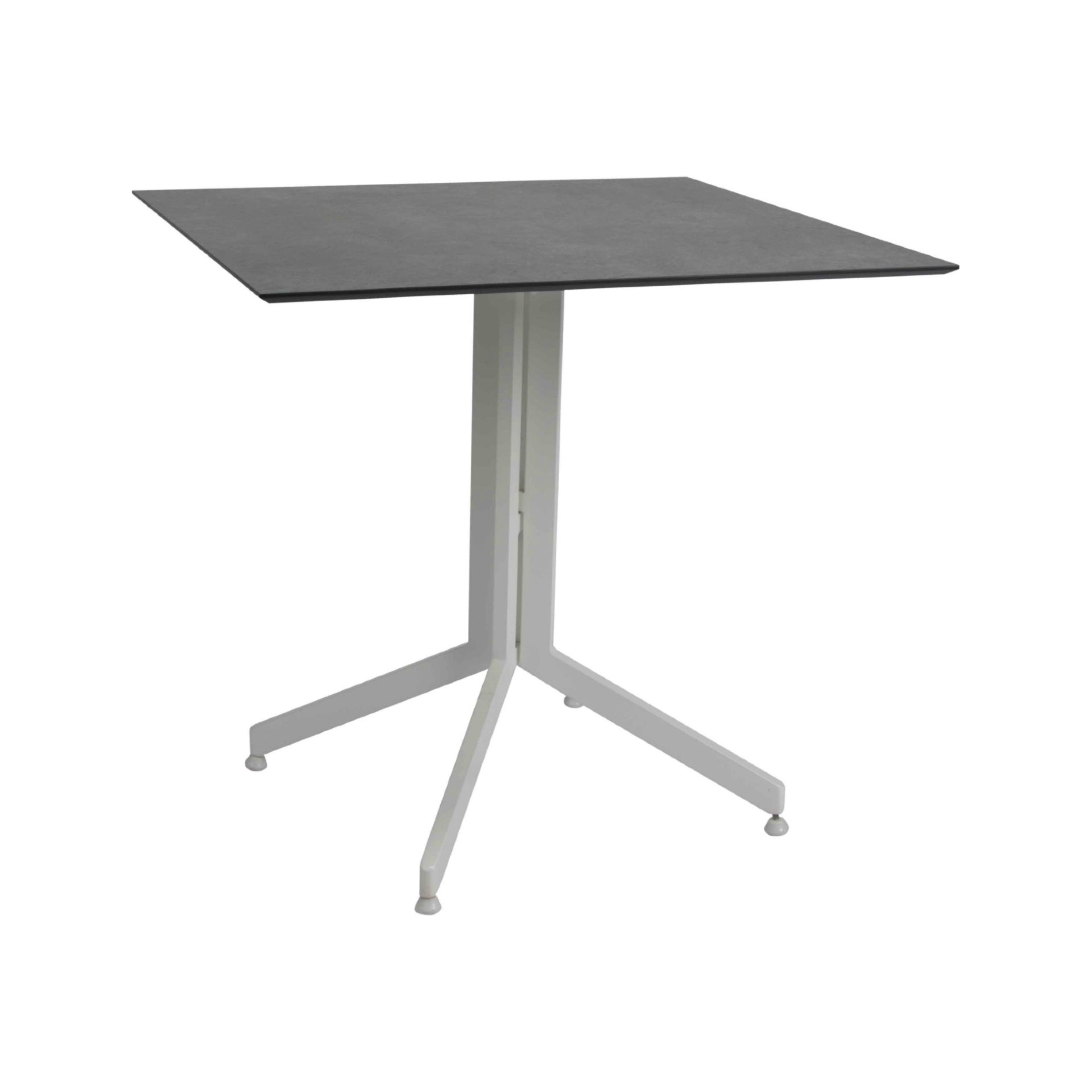 Stern Bistrotisch 80x80 cm, Gestell Aluminium weiß, Tischplatte HPL Zement