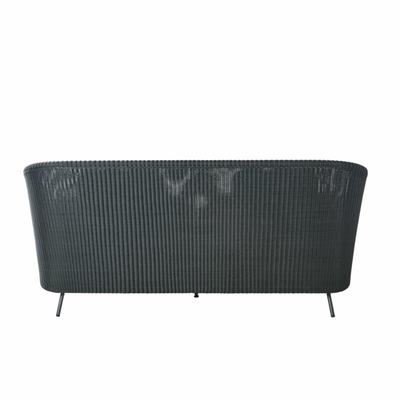 Cane-line "Mega" Loungesofa, Geflecht graphit, SoftTouch- oder AirTouch-Kissen grau