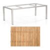 Sonnenpartner "Base" Gartentisch, Gestell Aluminium silber, Tischplatte Natur Teak, Größe: 200x100 cm