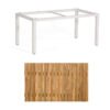 Sonnenpartner "Base" Gartentisch, Gestell Aluminium weiß, Tischplatte Old Teak, Größe: 160x90 cm