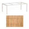 Sonnenpartner "Base" Gartentisch, Gestell Aluminium weiß, Tischplatte Teak Natur, Größe: 200x100 cm