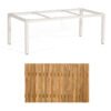 Sonnenpartner "Base" Gartentisch, Gestell Aluminium weiß, Tischplatte Old Teak, Größe: 200x100 cm