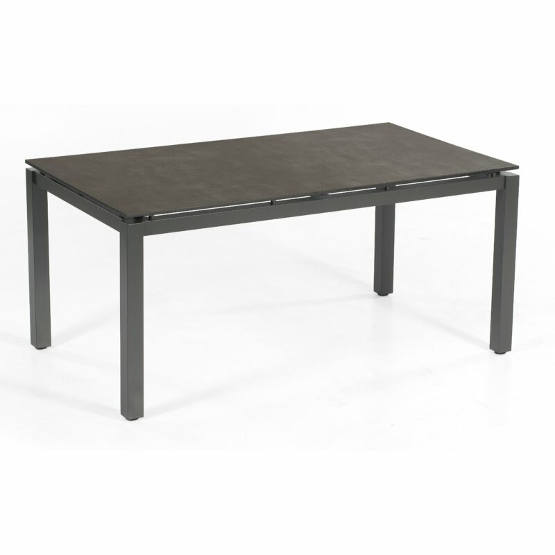 SonnenPartner Tisch 160x90 cm "Base", Gestell Aluminium anthrazit, Tischplatte HPL Beton dunkel