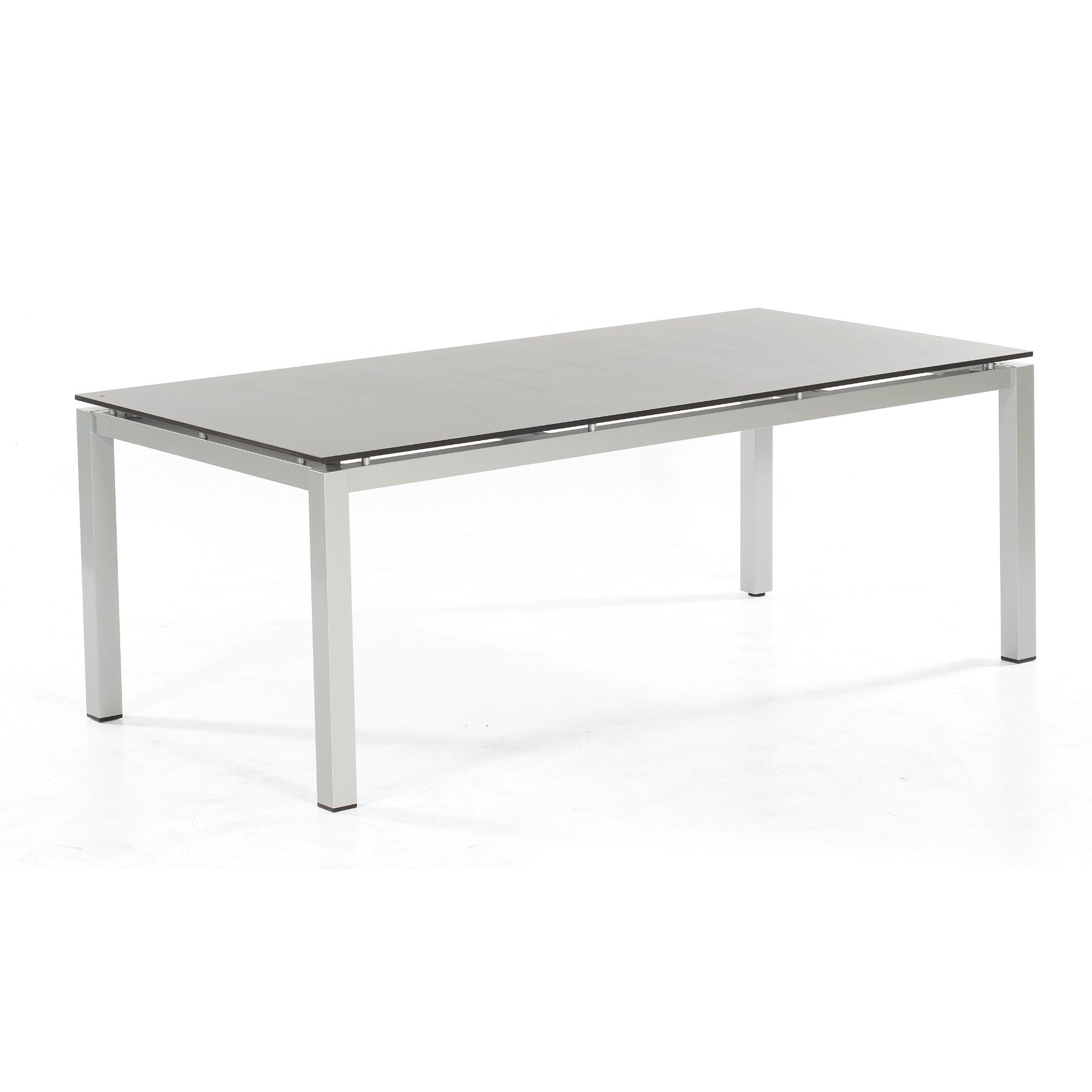 SonnenPartner Tisch 200x100 cm "Base", Gestell Aluminium silber, Tischplatte HPL anthrazit
