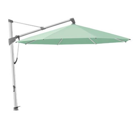 Glatz "Sombrano®S+", Sonnenschirm, Gestell Aluminium natureloxiert, rund, Dessin 581 - Jade (© by GLATZ AG, Schweiz)