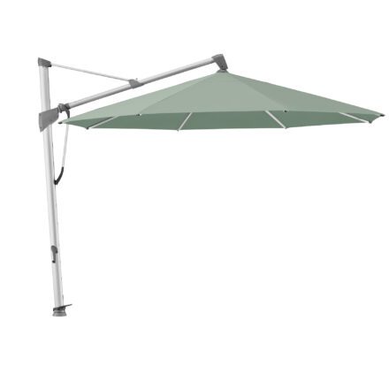 Glatz "Sombrano®S+", Sonnenschirm, Gestell Aluminium natureloxiert, rund, Dessin 588 - Olive (© by GLATZ AG, Schweiz)