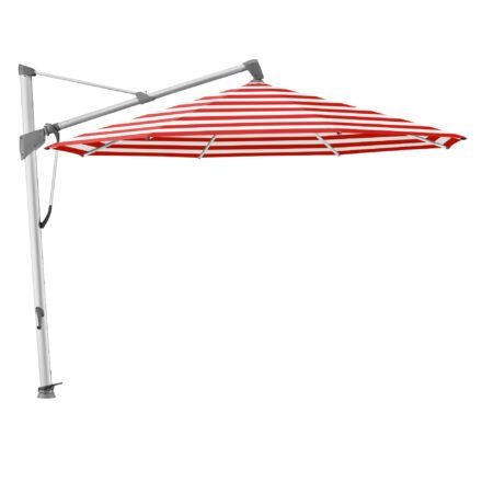Glatz "Sombrano®S+", Sonnenschirm, Gestell Aluminium natureloxiert, rund, Dessin 800 - Red Stripe (© by GLATZ AG, Schweiz)
