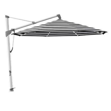 Glatz "Sombrano®S+", Sonnenschirm, Gestell Aluminium natureloxiert, rund, Dessin 810 - Black Stripe (© by GLATZ AG, Schweiz)