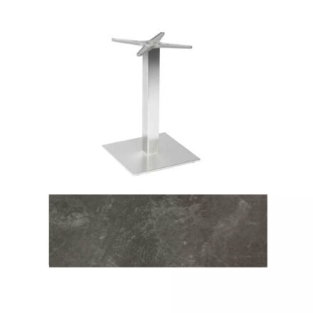 Stern "Mailand" Bistrotisch 80x80 cm, Aluminium in Edelstahloptik, Tischplatte HPL Slate