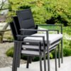 Niehoff Gartenstuhl "Nancer", Gestell Aluminium anthrazit, Sitz- und Rückenfläche Batyline®-Gewebe schwarz