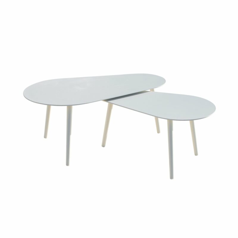 Jati&Kebon "Amazone" Kaffeetisch-Set, Aluminium weiß