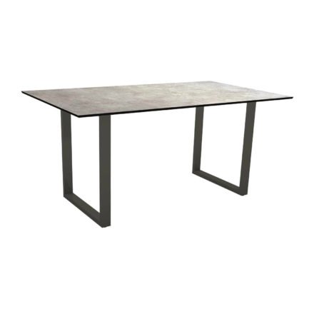 Stern Kufentisch, Gestell Aluminium anthrazit, Tischplatte HPL Metallic grau, Tischgröße: 160x90 cm