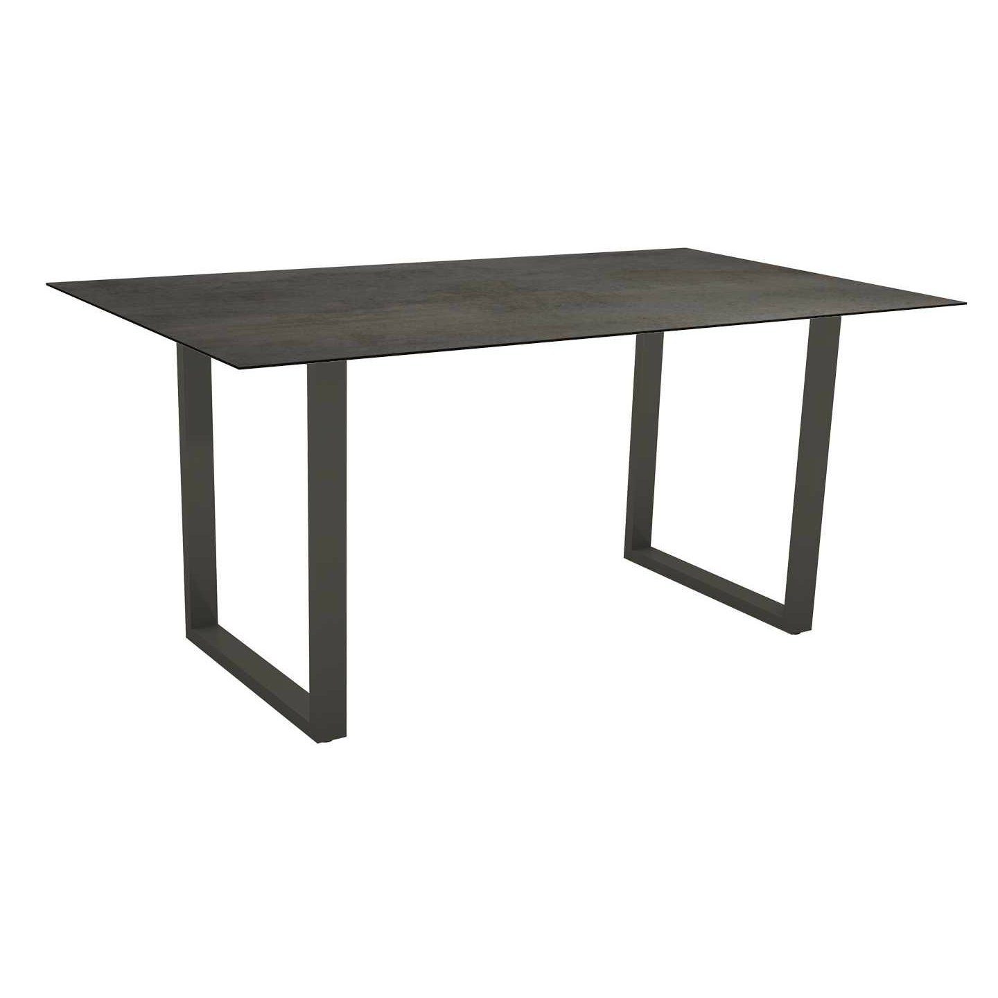 Stern Kufentisch, Gestell Aluminium anthrazit, Tischplatte HPL Nitro, Tischgröße: 160x90 cm