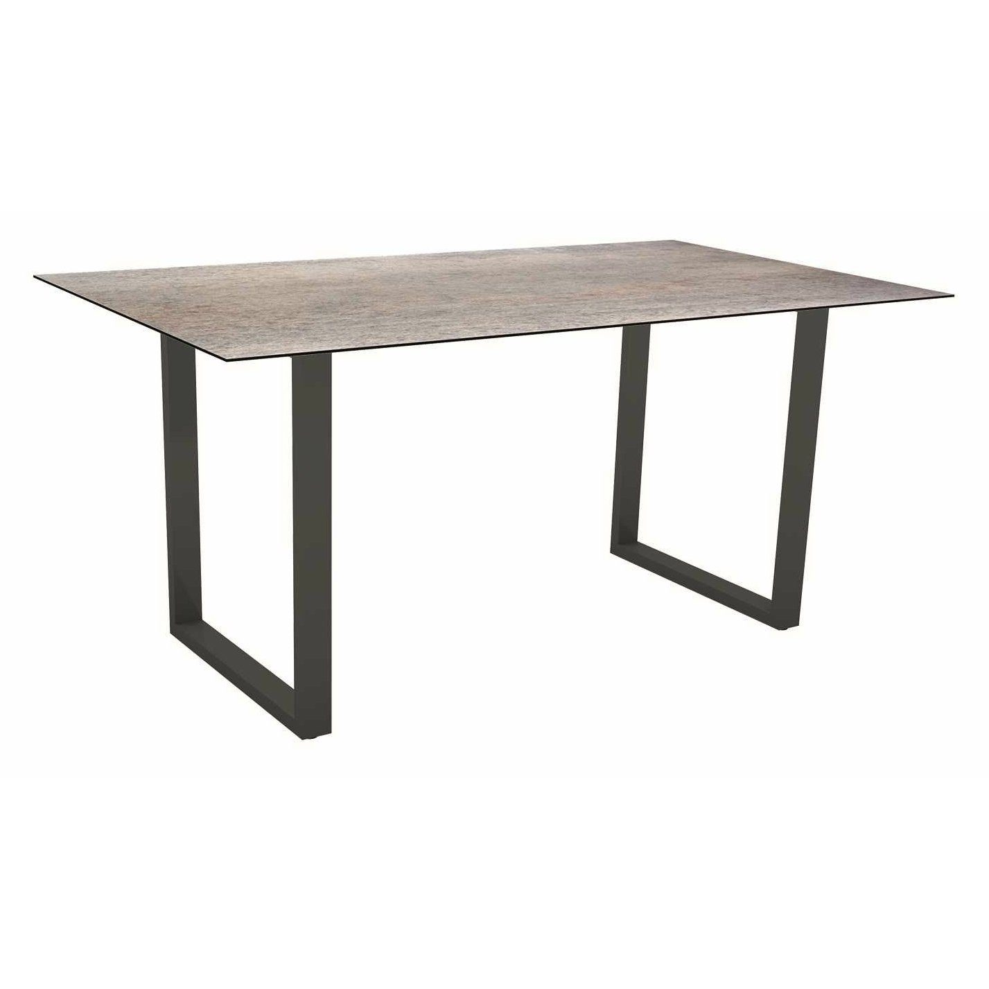 Stern Kufentisch, Gestell Aluminium anthrazit, Tischplatte HPL Smoky, Tischgröße: 160x90 cm