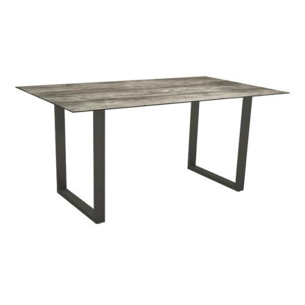 Stern Kufentisch, Gestell Aluminium anthrazit, Tischplatte HPL Tundra grau, Tischgröße: 160x90 cm