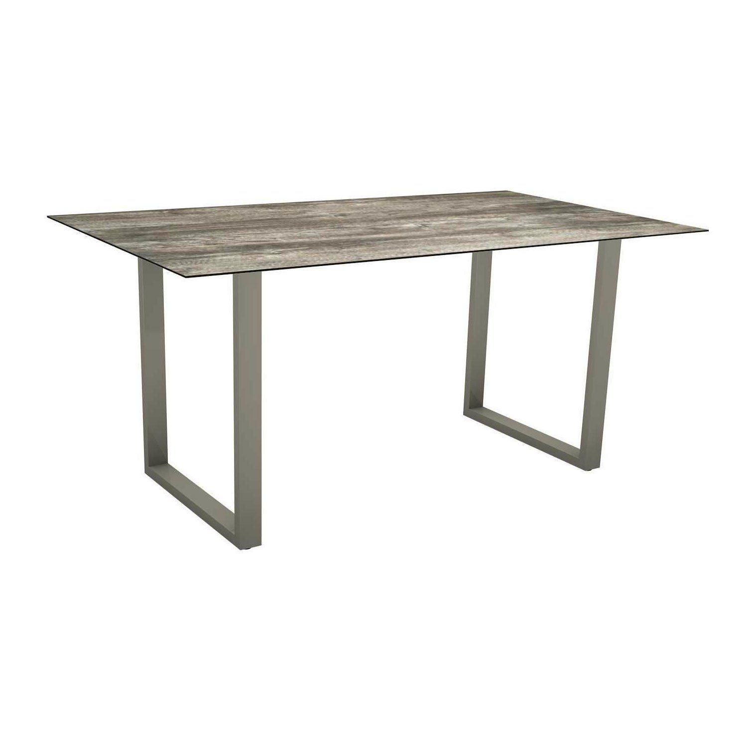 Stern Kufentisch, Gestell Aluminium graphit, Tischplatte HPL Tundra grau, Tischgröße: 160x90 cm
