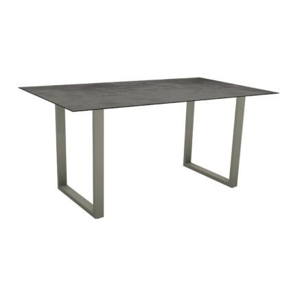 Stern Kufentisch, Gestell Aluminium graphit, Tischplatte HPL Zement, Tischgröße: 160x90 cm