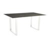 Stern Kufentisch, Gestell Aluminium weiß, Tischplatte HPL Nitro, Tischgröße: 160x90 cm