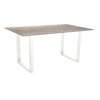Stern Kufentisch, Gestell Aluminium weiß, Tischplatte HPL Smoky, Tischgröße: 160x90 cm