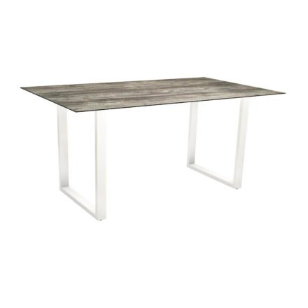Stern Kufentisch, Gestell Aluminium weiß, Tischplatte HPL Tundra grau, Tischgröße: 160x90 cm