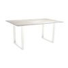 Stern Kufentisch, Gestell Aluminium weiß, Tischplatte HPL Zement hell, Tischgröße: 160x90 cm