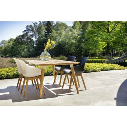 Hartman "Sophie Studio" Organic Chair, Gestell Teakholz, Sitzschale Kunststoff und "Sophie Studio" Gartentisch Teakholz