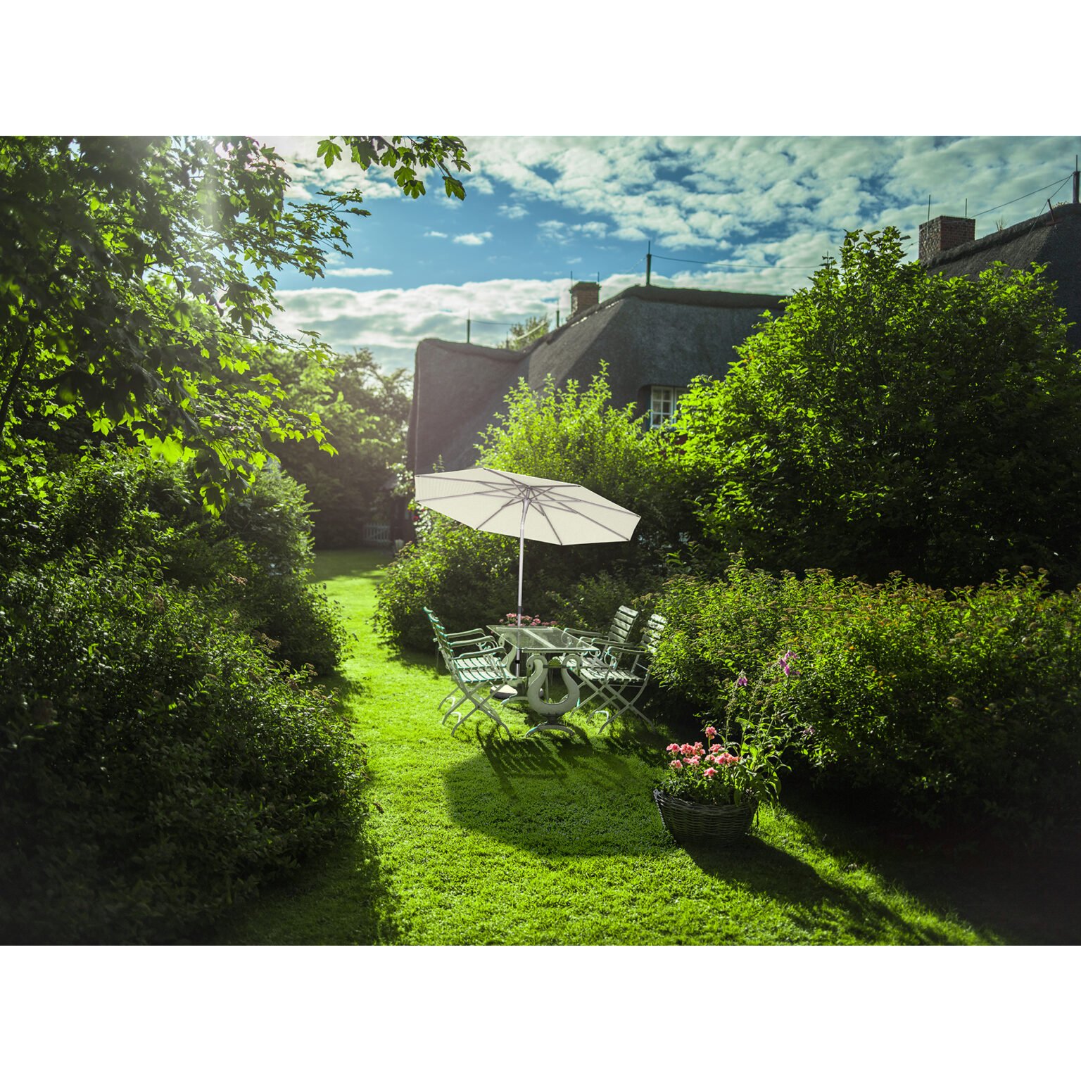 GLATZ "ALU-SMART " Sonnenschirm, Marktschirm - Stoffklasse 5 rund