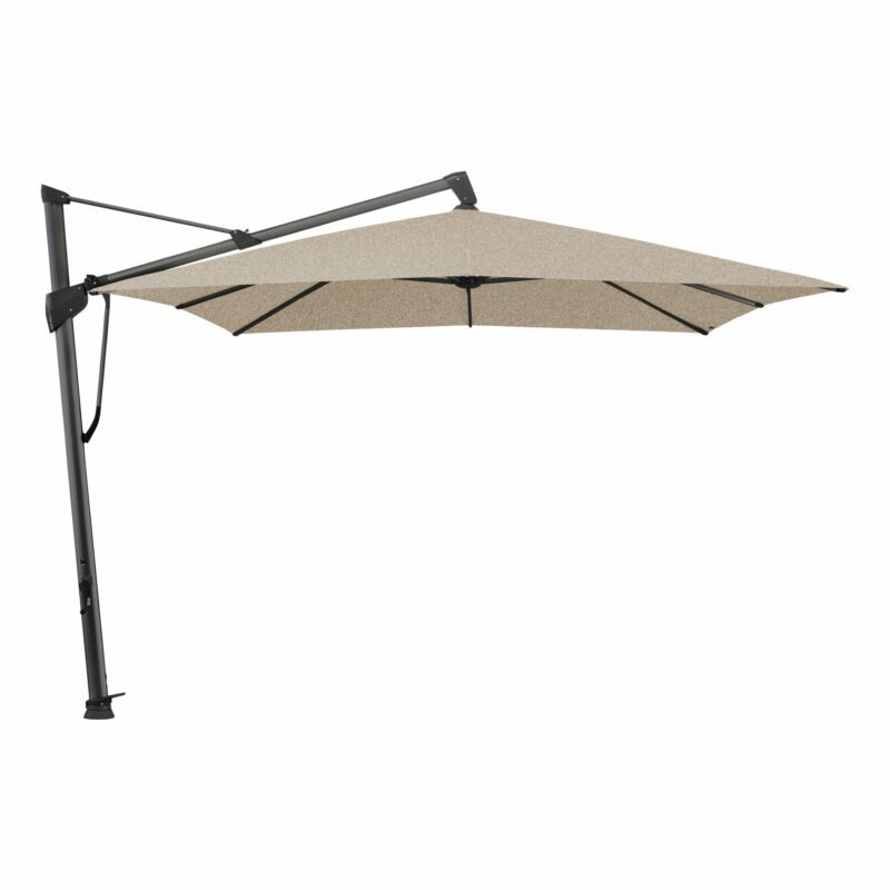 Glatz "Sombrano®S+", Sonnenschirm, Gestell Aluminium anthrazit, eckig, Dessin 650 - Camel Melange (© by GLATZ AG, Schweiz)