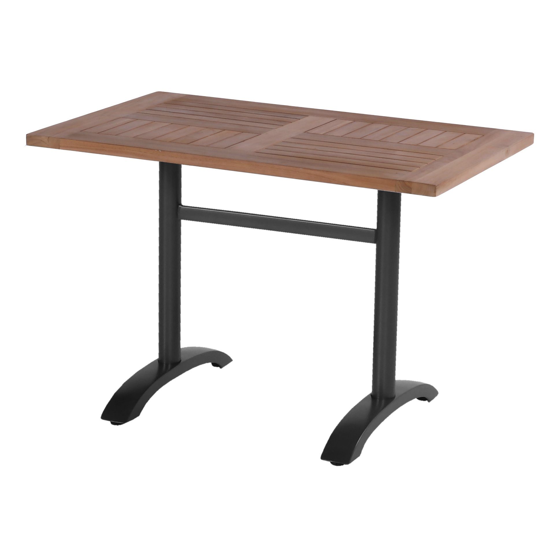 Hartman Bistro Table, Gestell Aluminium carbon black, Tischplatte Teakholz rechteckig