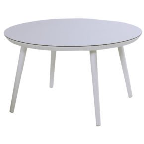 Hartman Sophie Studio Table, rund, Gestell Aluminium royal white, Tischplatte HPL white